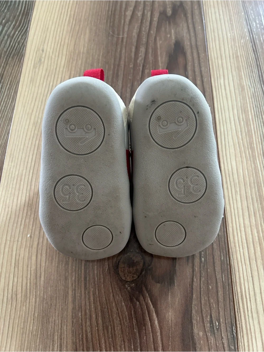 See Kai Run White and Red Baby First Walker Sneakers Shoes